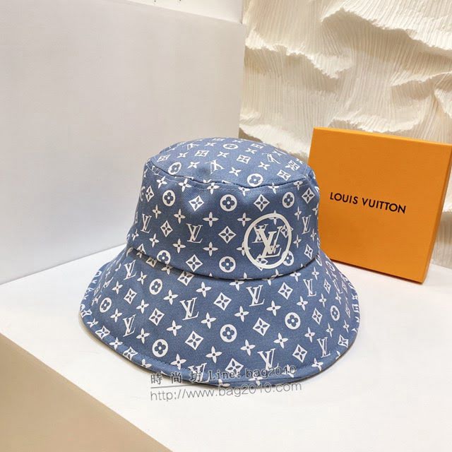 LV男女同款帽子 路易威登2021新款簡約印花漁夫帽遮陽帽  mm1202